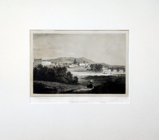 Litoměřice – C. W. Arldt, F. Weider, původní litografie s podtiskem, 1845