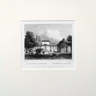 Teplice – J. G. Poppel, C. Würbs, původní oceloryt, 1845