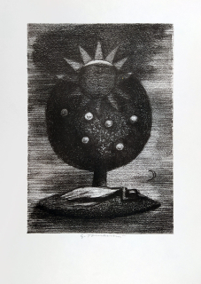 Tomanová Emilie – Spící dívka, původní litografie, ca 1970