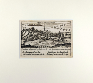 Znojmo – Meissner Daniel, původní mědiryt, veduta, 1678