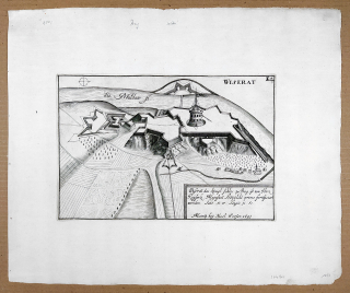 Praha – Vyšehrad, Nicol, původní mědiryt, 1693