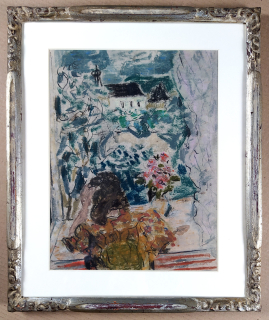 Vobecký František – Čtenářka u okna, malba suchým pastelem, 30. léta