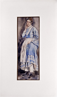 Zvěřina František Bohumír – Portét ženy, akvarelem kolorovaná kresba, 1870