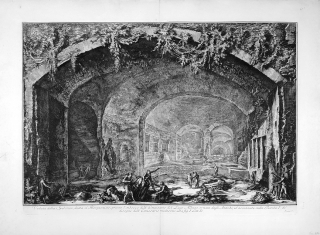 Piranesi Giovanni Battista – Lazio, Lago di Albano, původní lept, 1762
