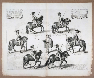 Vorsterman Lucas – Diepenbeke Abraham, Anglická jezdecká škola, předleptaný mědiryt, 1658