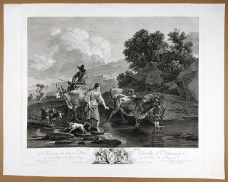 Weisbrod Charles – Dequevauviller François, Večer, původní lept, ca 1780