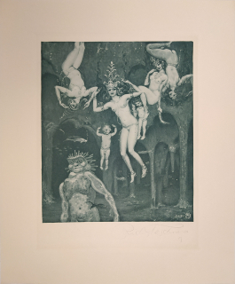 Teschner Richard – Nenarození, původní akvatinta, 1915