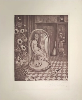 Teschner Richard – Homunculus, původní akvatinta, 1916