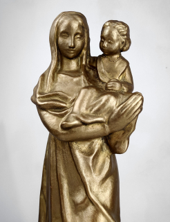 Pešan Damjan – Madona s Ježíškem, terakota, bronzová patina, ca 1930