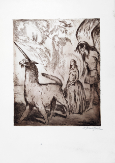 Konůpek Jan – Jednorožec, původní lept, ca 1920