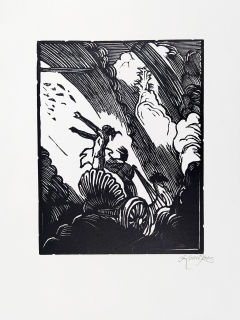 Konůpek Jan – Únos Prosperiny, původní dřevořez, 1923