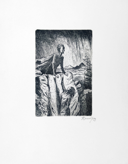 Konůpek Jan – Žal věrný, původní lept, 1940