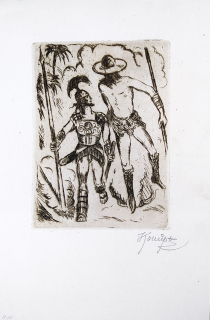 Konůpek Jan – Hermes a Odysseus, původní lept, ca 1920