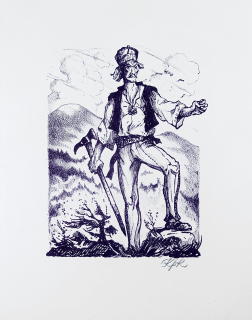 Konůpek Jan – Zbojník Ondráš, původní litografie, 1945