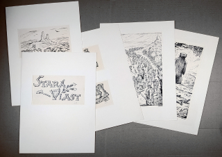 Konůpek Jan – Stará vlast, pět kreseb tuší pro knihu, 1940