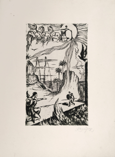 Konůpek Jan – Paridův souboj s Meneláem, původní lept, 1940