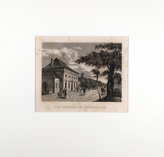 Praha – Šlechtova restaurace ve Stromovce, C. Würbs, původní oceloryt, 1836