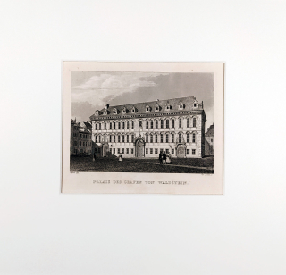Praha – Valdštejnský palác, C. Würbs, původní oceloryt, 1836