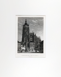 Praha – Katedrála svatého Víta, W. Kandler, původní oceloryt, 1836