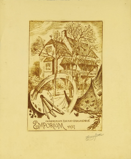 Konůpek Jan – In memoriam Zdenky Braunerové, Emporium, lept, 1937, grafický list