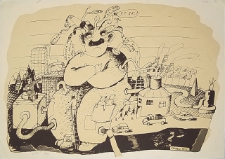 Fixl Jiří – Výrobce hesel, litografie na prodej, 1987, grafický list, česká moderní grafika