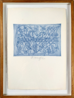 Sklenář Zdeněk – Pocta Emilu Fillovi, původní barevný lept, ex. č. 87/100, 1982