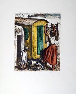 Bouda Cyril – Cikáni, původní barevná akvatinta, 1931, grafický list na prodej
