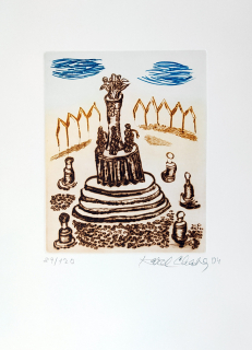 Chaba Karel – Kašna II., barevná suchá jehla, 2004