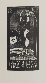 Váchal Josef – Z knih A. Dolenský, původní dřevoryt, 1911
