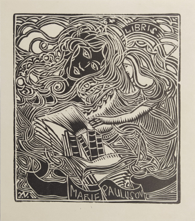 Váchal Josef – Ex libris Marie Paulusová, původní dřevoryt, 1922