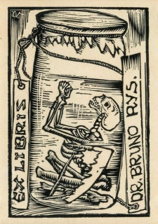 Váchal Josef – Ex libris Dr. Bruno Rys, Uvězněná smrt, původní dřevoryt, 1920