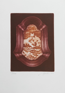 Čapková Jana – Svět za oknem, původní mezzotinta, 2004