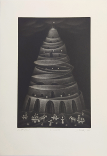 Hísek Jan – Genesis VIII, původní mezzotinta, autorský tisk, 2010