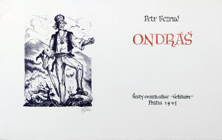 Konůpek Jan – Zbojník Ondráš, původní signovaná litografie, 1945