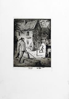 Konůpek Jan – Bez názvu, původní lept s podtiskem, 1938