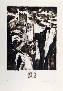 Steiner-Prag Hugo – Milenci z Kandaháru, původní signovaný lept s remarkem, 1923