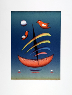 Vítečková Kateřina – Bez názvu, barevná litografie, číslováno 82/200, 2006 