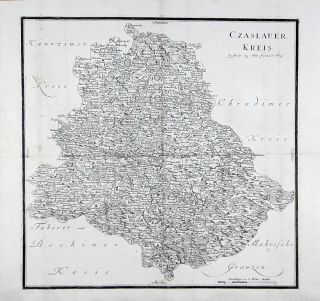 Čáslavský kraj – Peter Franza, původní mědiryt, 1790–1830