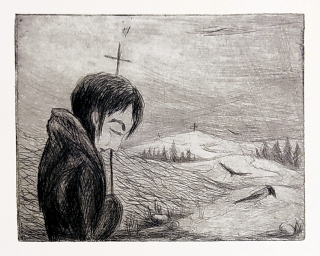 Florian Michael – Záhořovo lože, K. J. Erben, původní lept, 1930