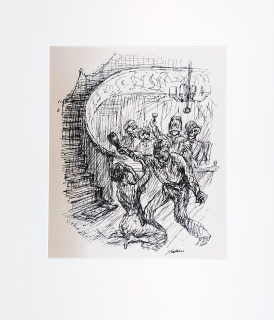 Kubin Alfred – Kaschemme, XV, Ein neuer Totentanz, klasický ofset, 1947