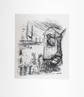 Kubin Alfred – Am Fischteich, XVIII, Ein neuer Totentanz, klasický ofset, 1947