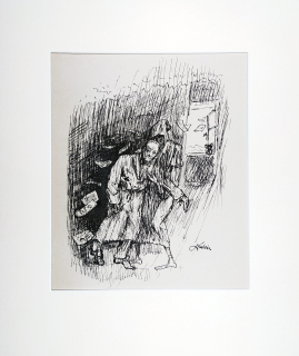 Kubin Alfred – Der Tod holt den Zeichner, XXII, Ein neuer Totentanz, klasický ofset, 1947