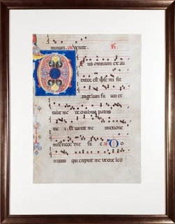 Antifonář – Notový záznam z liturgické knihy, oboustranná malba na pergamenu, po 1300