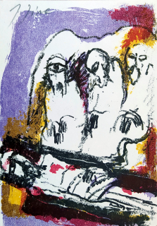 Jíra Josef – Moje svatá trojice, původní barevná litografie, 1992