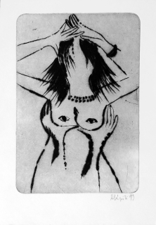 Klápště Jaroslav – Akt milované ženy, suchá jehla, 1993