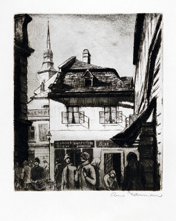 Nauman Arno – Brno, Františkánská ulice, původní lept, 1928