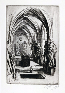 Tondl Karel – Brno, Křížová chodba u Dominikánů, původní lept, 1928