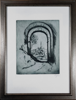 Konůpek Jan – Plzeň, původní signovaný lept, 1911
