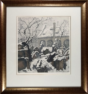 Stretti-Zamponi Jaromír – Starý židovský hřbitov v Praze – Josefově, původní barevná akvatinta, ca 1914