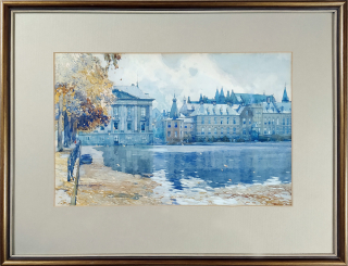 Šetelík Jaroslav – Binnenhof v Haagu, malba akvarelem, nedatováno